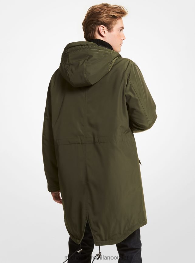 Michael Kors Parka con cappuccio resistente all'acqua uomini edera P06L0L2843 vestiario