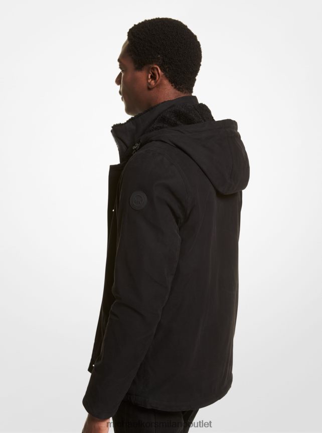 Michael Kors Parka in misto cotone con finiture in finto sherpa uomini nero P06L0L2848 vestiario