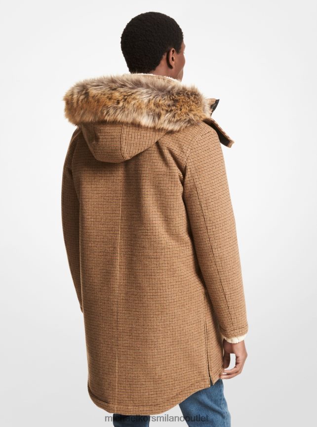 Michael Kors Parka in tessuto stracciato uomini caramello P06L0L2851 vestiario