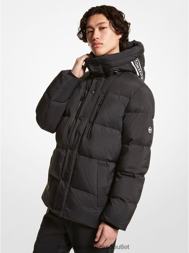 Michael Kors Piumino in nylon trapuntato con tape logato uomini nero P06L0L2800 vestiario