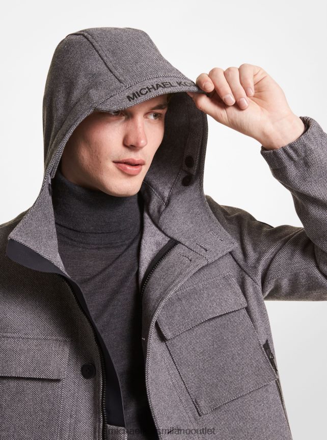 Michael Kors giacca a vento intrecciata uomini cenere P06L0L2786 vestiario