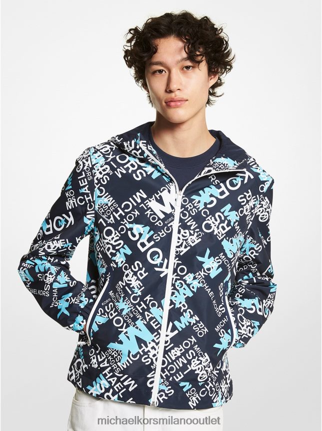 Michael Kors giacca con cappuccio in tessuto con logo grafico uomini erica merlot P06L0L2817 vestiario