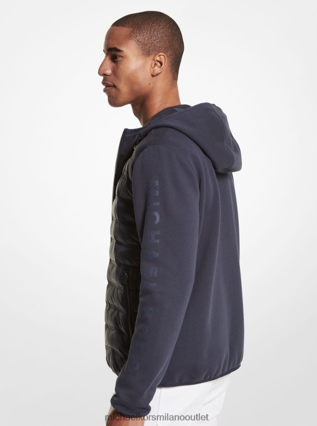 Michael Kors giubbotto in nylon trapuntato mimetico con cappuccio uomini indaco scuro P06L0L2819 vestiario