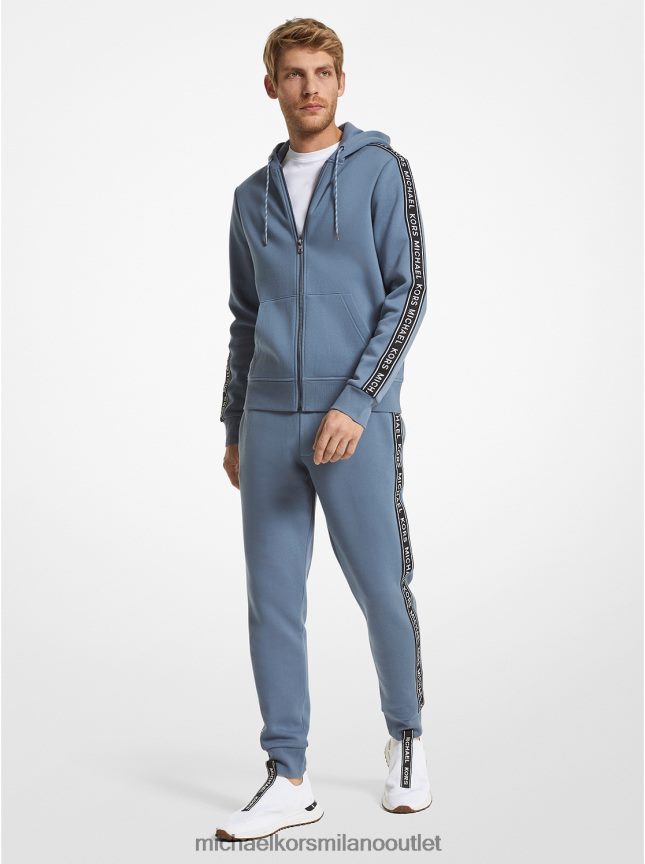 Michael Kors Felpa con cappuccio e zip in misto cotone con fettuccia con logo uomini denim P06L0L2975 vestiario