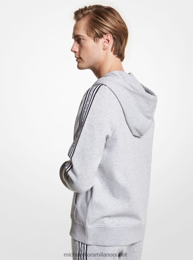 Michael Kors Felpa con cappuccio e zip in misto cotone con fettuccia con logo uomini grigio erica P06L0L2934 vestiario