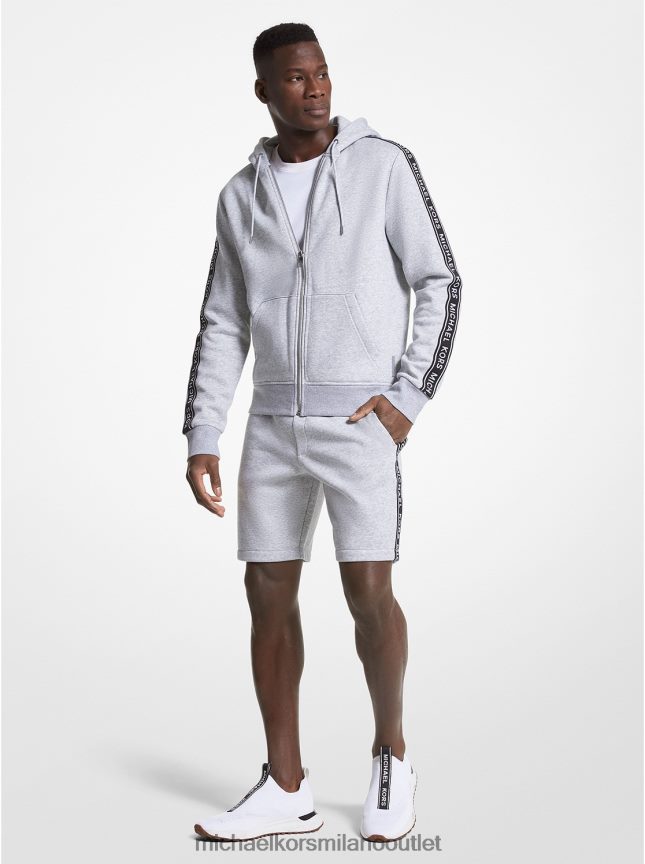 Michael Kors Felpa con cappuccio e zip in misto cotone con fettuccia con logo uomini grigio erica P06L0L2977 vestiario