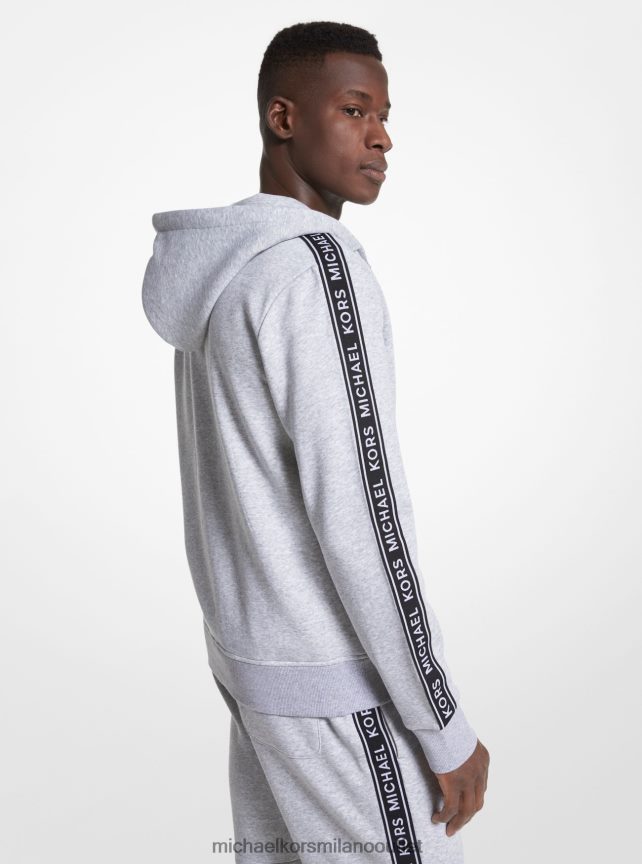 Michael Kors Felpa con cappuccio e zip in misto cotone con fettuccia con logo uomini grigio erica P06L0L2977 vestiario