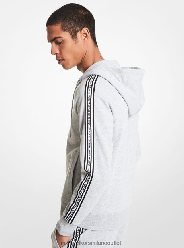 Michael Kors Felpa con cappuccio e zip in misto cotone con fettuccia con logo uomini grigio erica P06L0L3030 vestiario