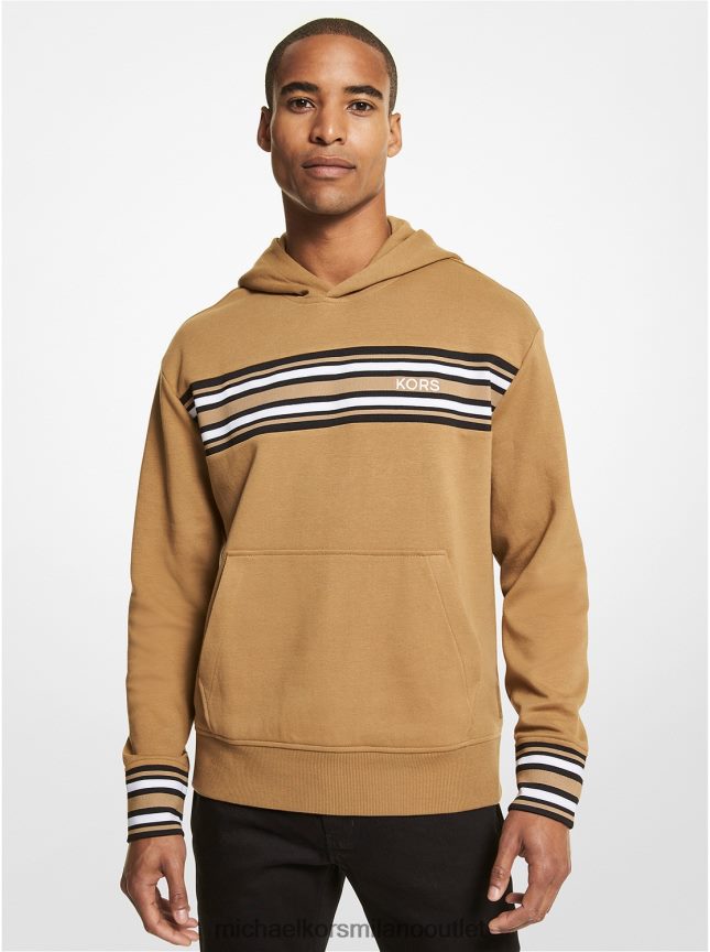 Michael Kors Felpa con cappuccio in misto cotone a righe uomini buccia P06L0L2941 vestiario