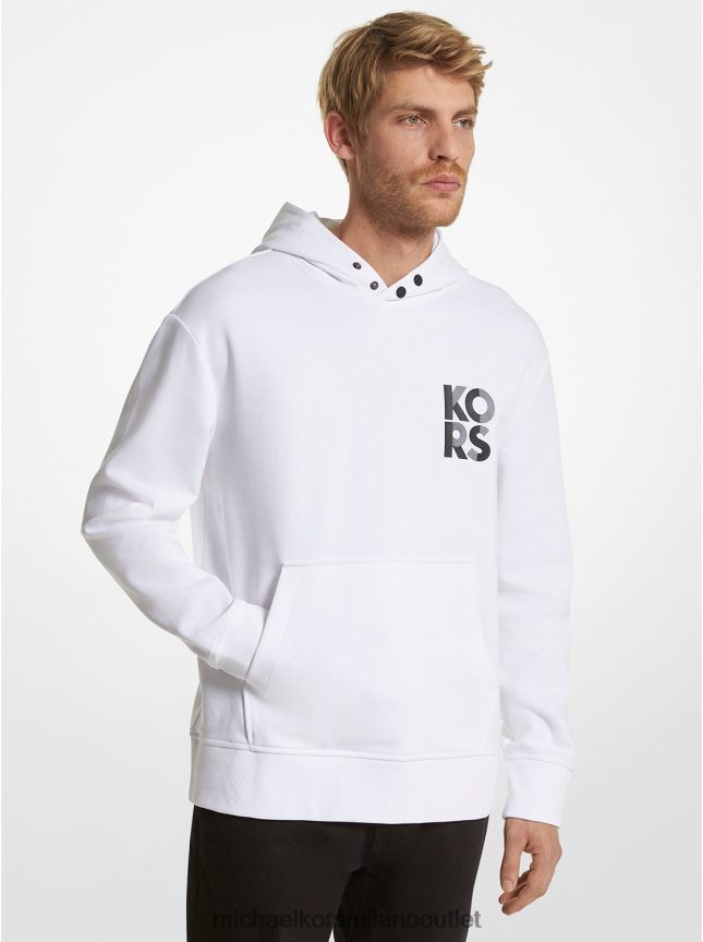 Michael Kors Felpa con cappuccio in misto cotone con logo uomini bianco P06L0L2955 vestiario