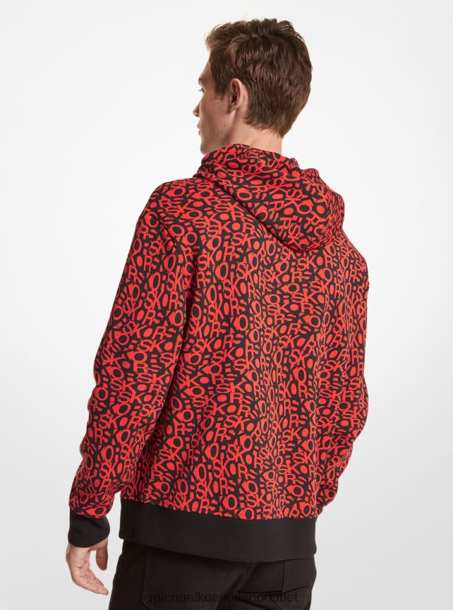 Michael Kors Felpa in misto cotone con logo grafico uomini rubino brillante P06L0L2959 vestiario