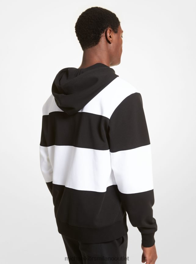 Michael Kors Felpa rugby con cappuccio in misto cotone a righe uomini nero P06L0L3023 vestiario