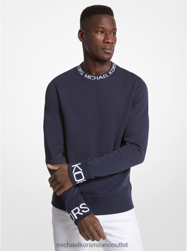 Michael Kors Maglia in misto cotone con fettuccia logata uomini mezzanotte P06L0L2971 vestiario