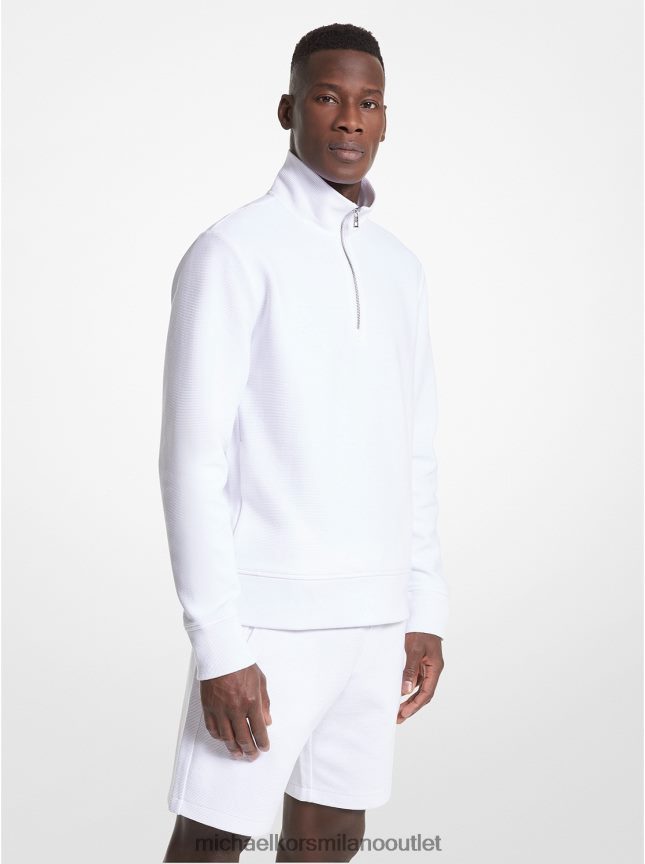 Michael Kors Maglia mezza zip in misto cotone uomini bianco P06L0L2989 vestiario