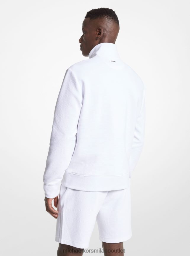 Michael Kors Maglia mezza zip in misto cotone uomini bianco P06L0L2989 vestiario