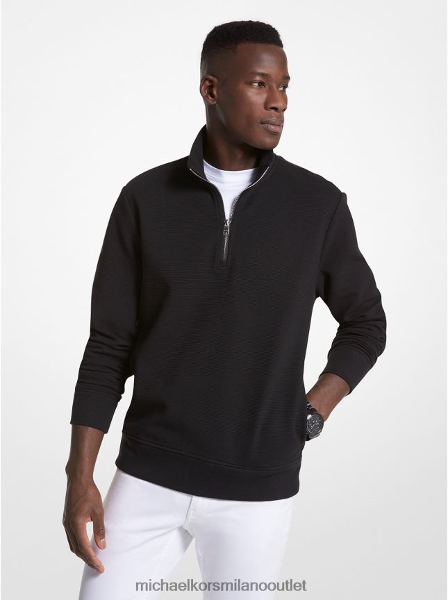 Michael Kors Maglia mezza zip in misto cotone uomini nero P06L0L2990 vestiario
