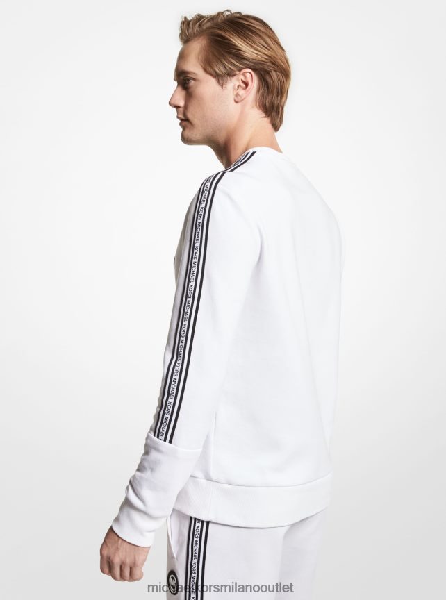 Michael Kors felpa in misto cotone con fettuccia logata uomini bianco P06L0L2929 vestiario
