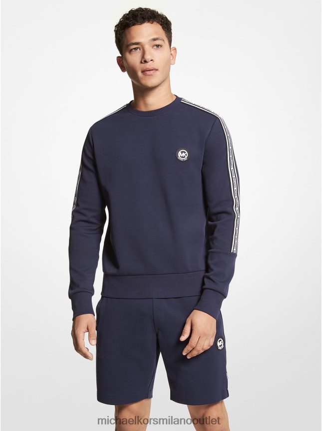 Michael Kors felpa in misto cotone con fettuccia logata uomini mezzanotte P06L0L2928 vestiario