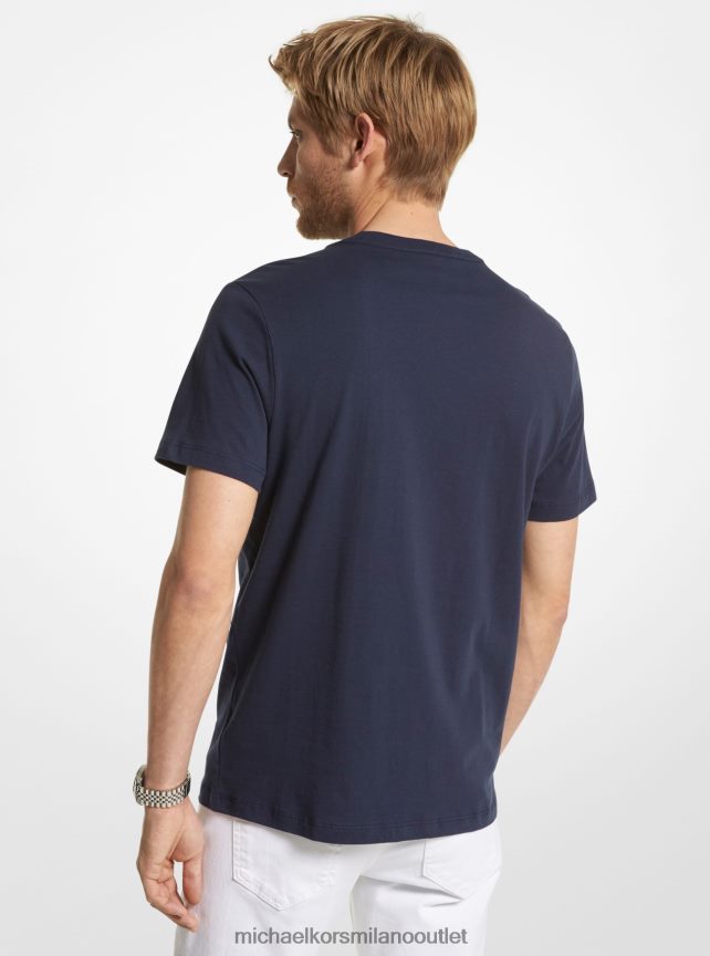 Michael Kors maglietta in cotone con logo uomini mezzanotte P06L0L2965 vestiario