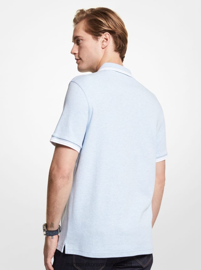 Michael Kors Polo in cotone Greenwich uomini cielo bl hthr P06L0L2907 vestiario