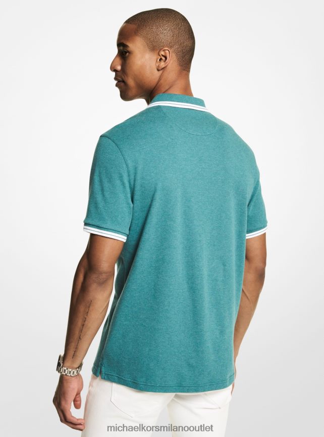 Michael Kors Polo in cotone Greenwich uomini nas verde acqua hr P06L0L2906 vestiario