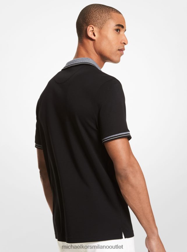 Michael Kors Polo in cotone Greenwich uomini nero P06L0L2887 vestiario