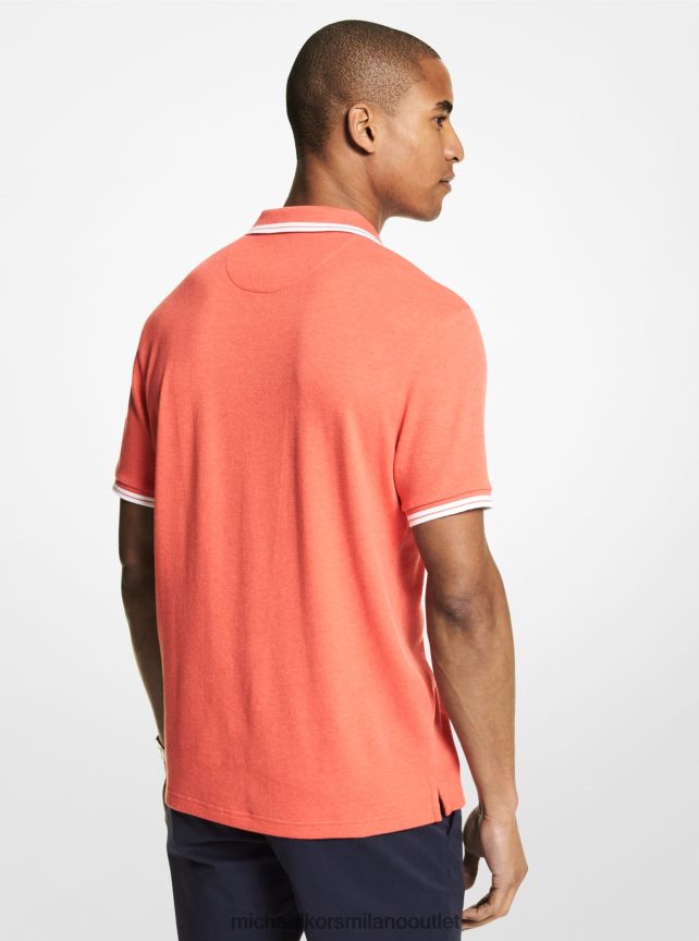 Michael Kors Polo in cotone Greenwich uomini sangria hthr P06L0L2905 vestiario