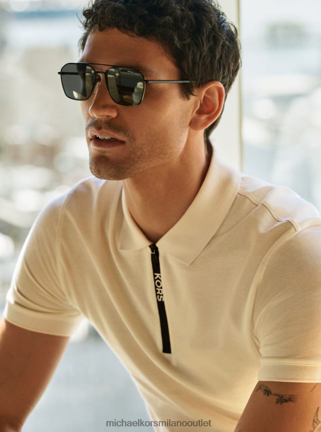 Michael Kors Polo in cotone con mezza zip uomini bianco P06L0L2873 vestiario