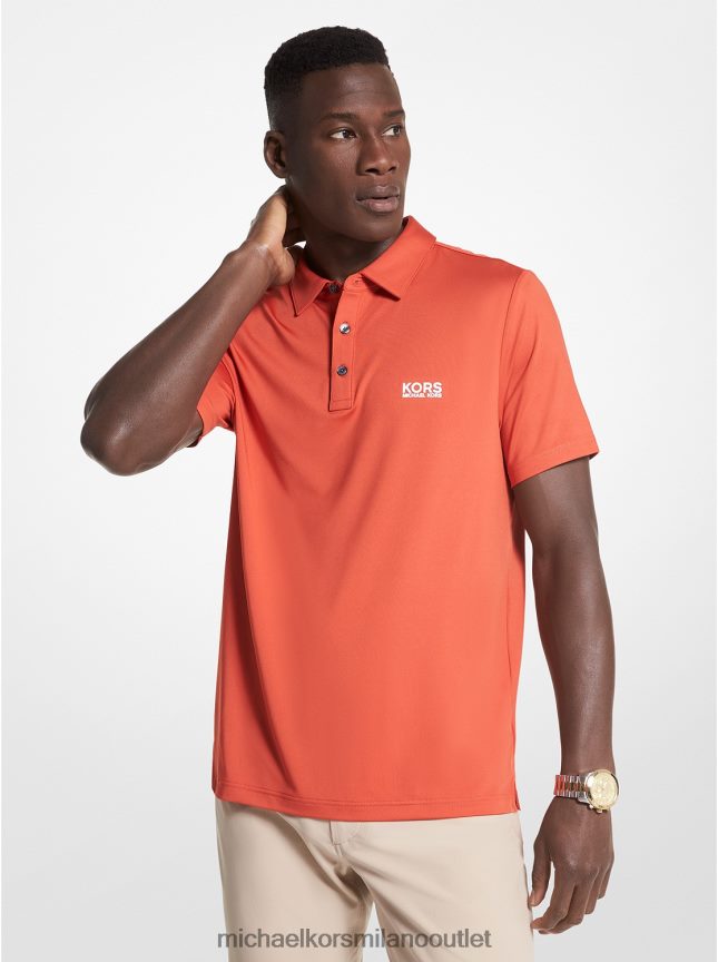 Michael Kors Polo in jersey stretch con logo golf uomini arancia speziata P06L0L2890 vestiario