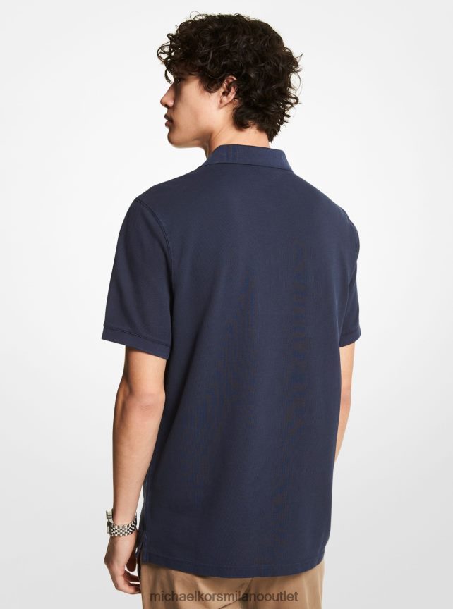 Michael Kors Polo in piquet di cotone uomini mezzanotte P06L0L2912 vestiario