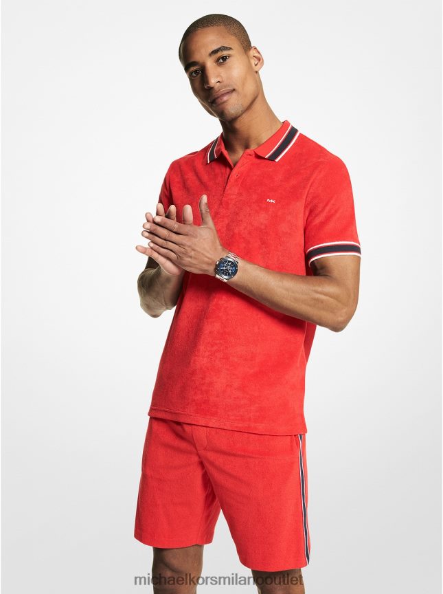 Michael Kors Polo in spugna francese uomini rosso vero P06L0L2914 vestiario