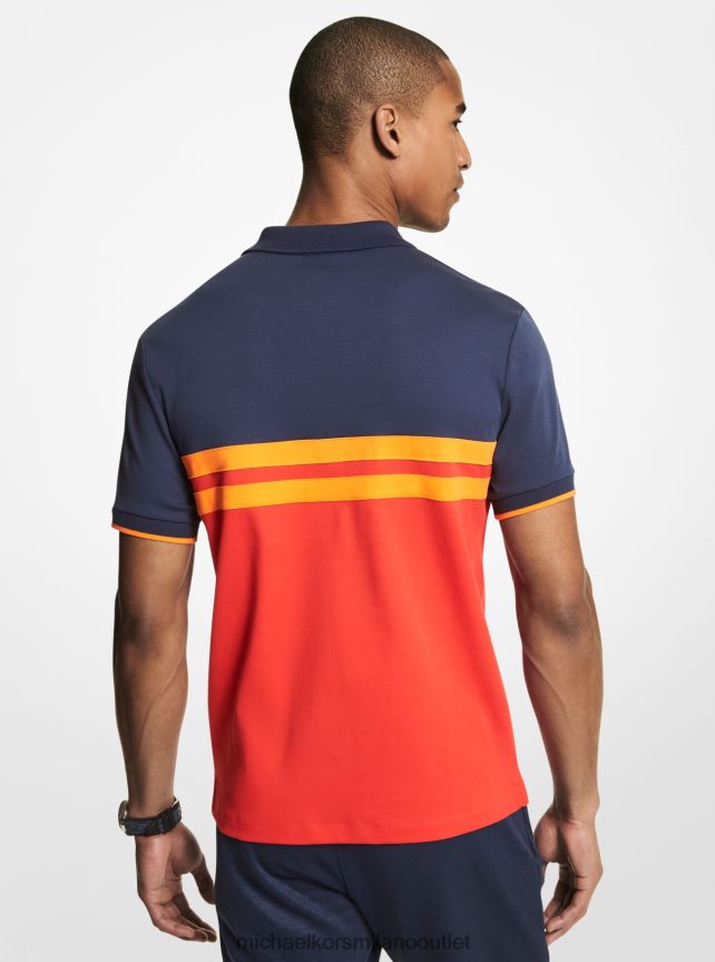 Michael Kors Polo mk x ellesse in cotone a righe uomini vestire blues P06L0L2918 vestiario