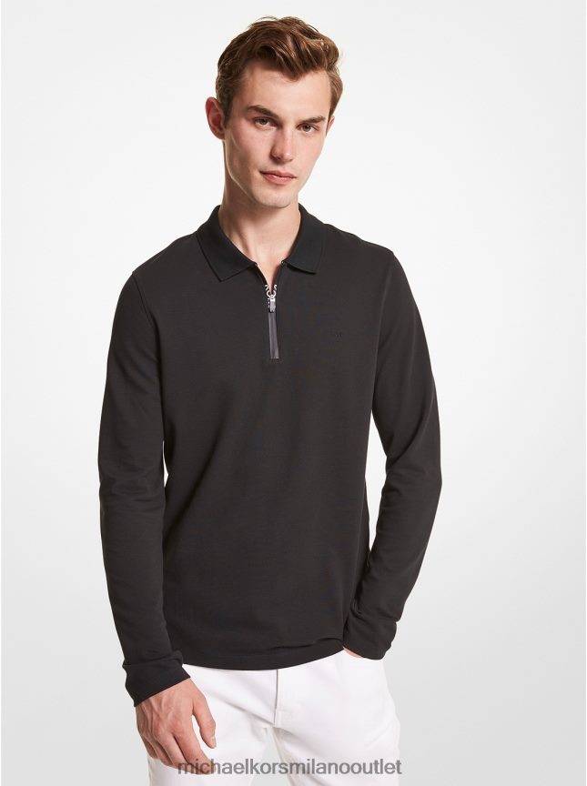 Michael Kors polo con mezza zip uomini nero P06L0L2899 vestiario