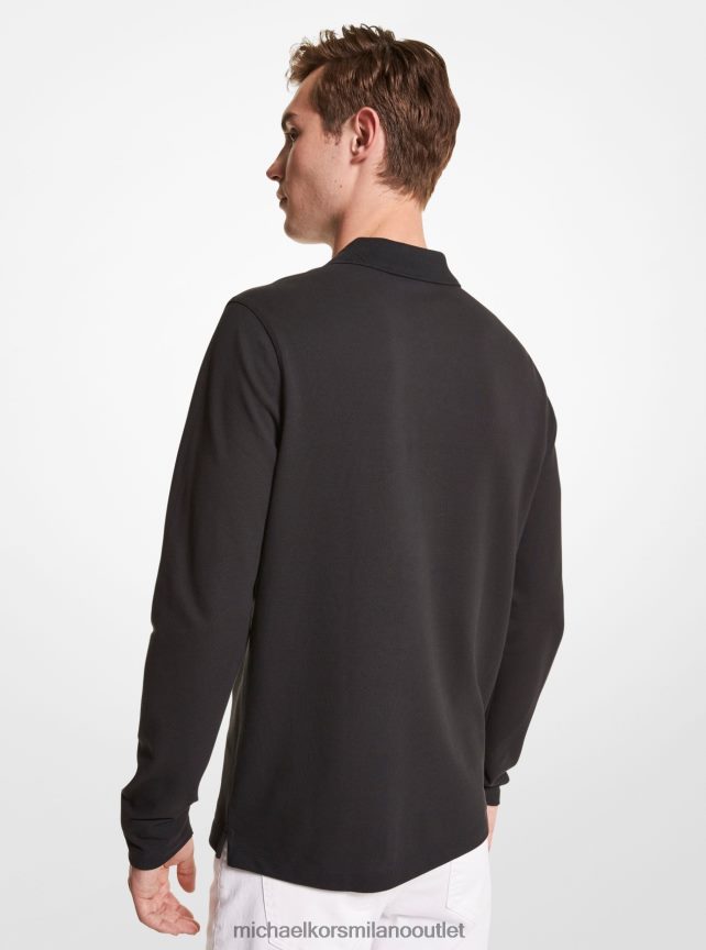Michael Kors polo con mezza zip uomini nero P06L0L2899 vestiario