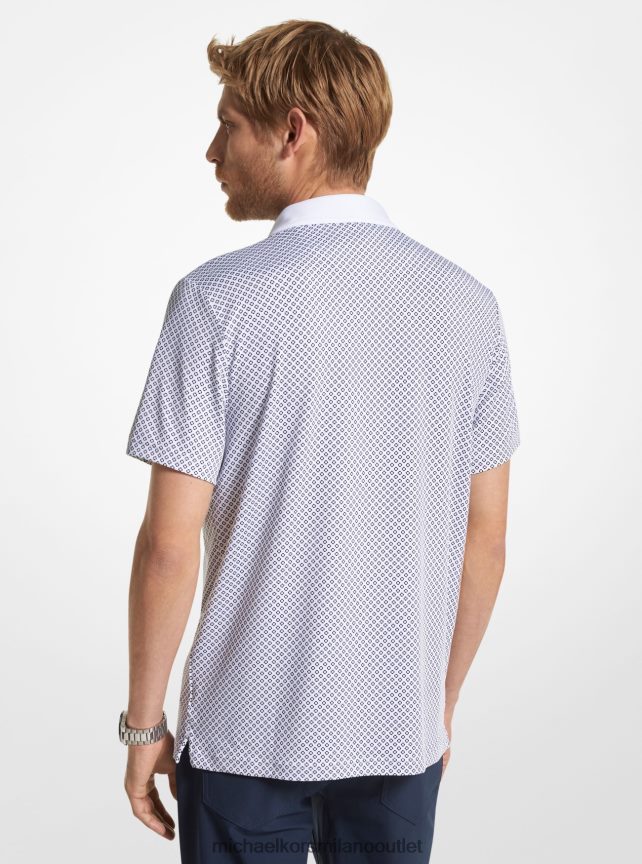 Michael Kors polo in jersey stretch con stampa golf uomini bianco P06L0L2889 vestiario