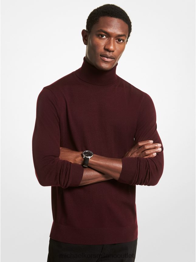 Michael Kors Maglia dolcevita in lana merino uomini rubino profondo P06L0L3069 vestiario
