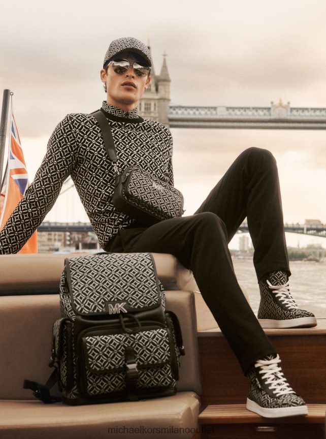 Michael Kors Maglia jacquard con logo uomini nero P06L0L3054 vestiario