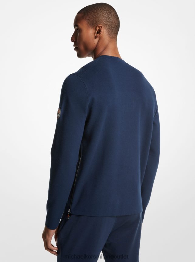 Michael Kors Maglia mk x ellesse in viscosa stretch con logo a righe uomini vestire blues P06L0L3053 vestiario