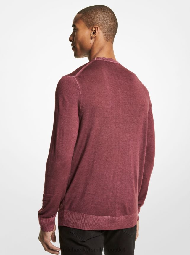 Michael Kors maglione in lana merino lavata uomini merlot P06L0L3056 vestiario