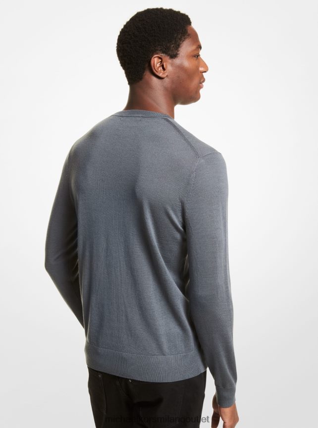 Michael Kors maglione in lana merino uomini malatto grigio P06L0L3049 vestiario