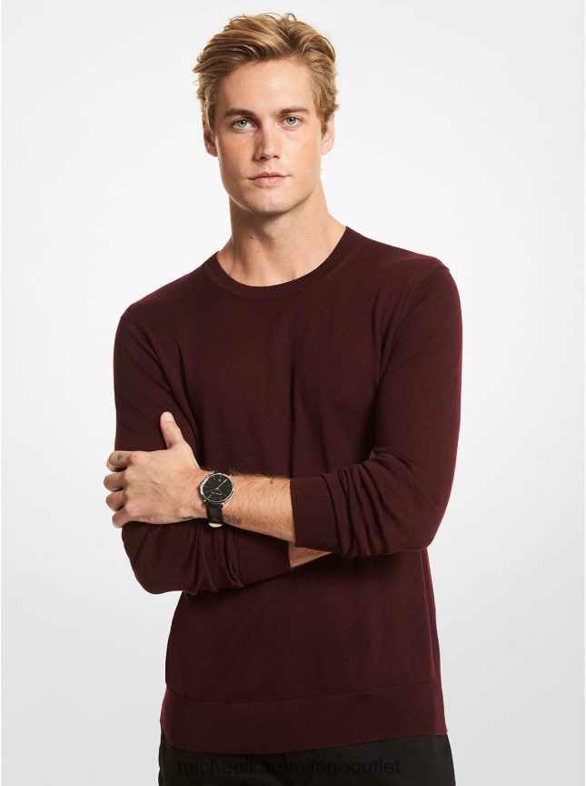 Michael Kors maglione in lana merino uomini rubino profondo P06L0L3048 vestiario