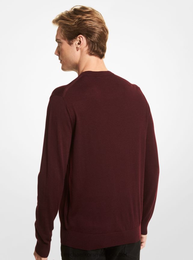 Michael Kors maglione in lana merino uomini rubino profondo P06L0L3048 vestiario