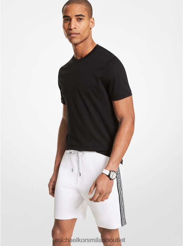 Michael Kors Shorts in misto cotone con fettuccia logata uomini bianco P06L0L3139 vestiario