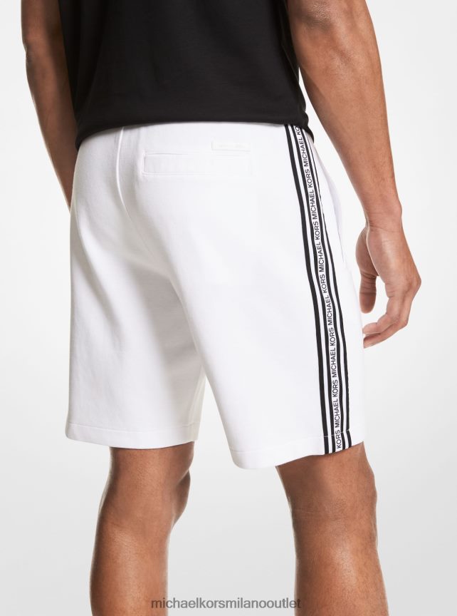 Michael Kors Shorts in misto cotone con fettuccia logata uomini bianco P06L0L3139 vestiario