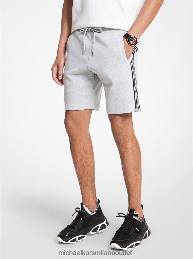 Michael Kors Shorts in misto cotone con fettuccia logata uomini grigio erica P06L0L3140 vestiario