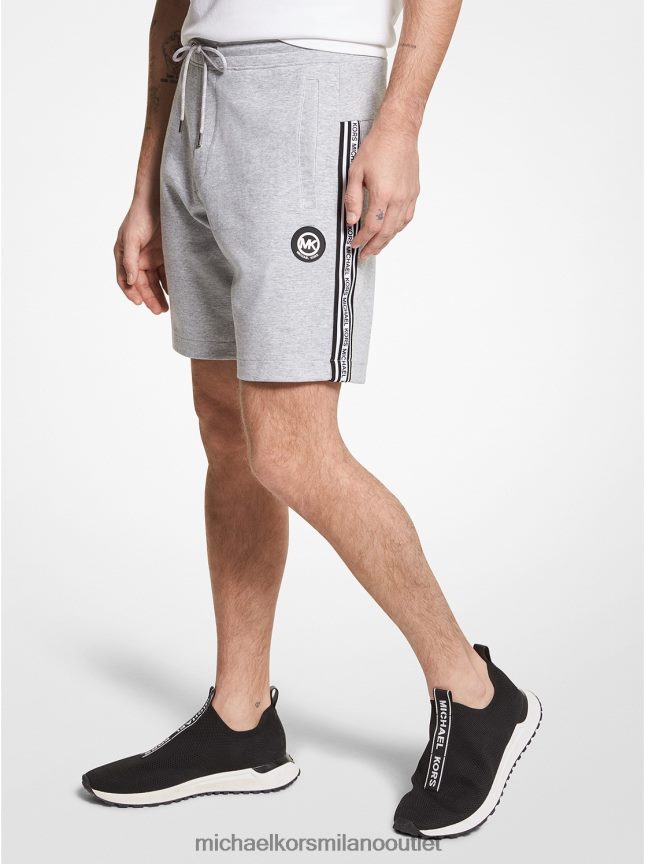 Michael Kors Shorts in misto cotone con fettuccia logata uomini grigio erica P06L0L3144 vestiario