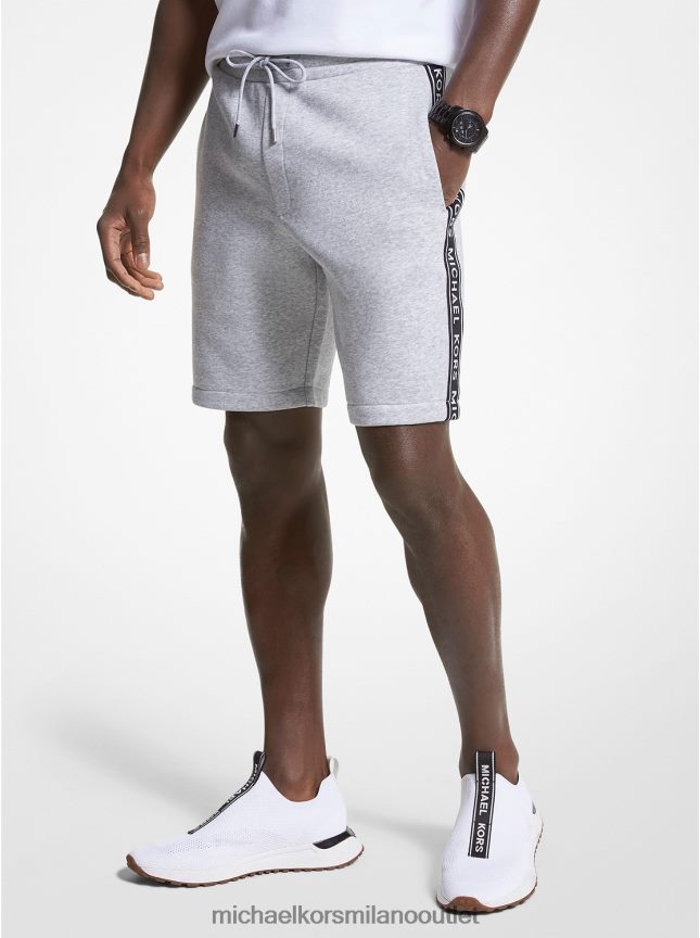 Michael Kors Shorts in misto cotone con fettuccia logata uomini grigio erica P06L0L3150 vestiario