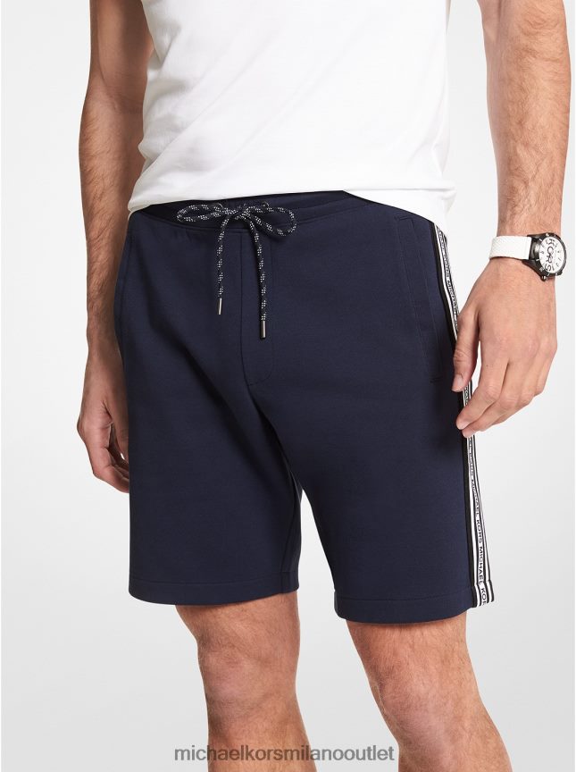Michael Kors Shorts in misto cotone con fettuccia logata uomini mezzanotte P06L0L3138 vestiario