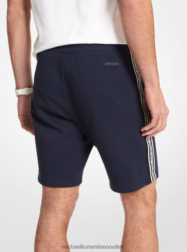 Michael Kors Shorts in misto cotone con fettuccia logata uomini mezzanotte P06L0L3138 vestiario
