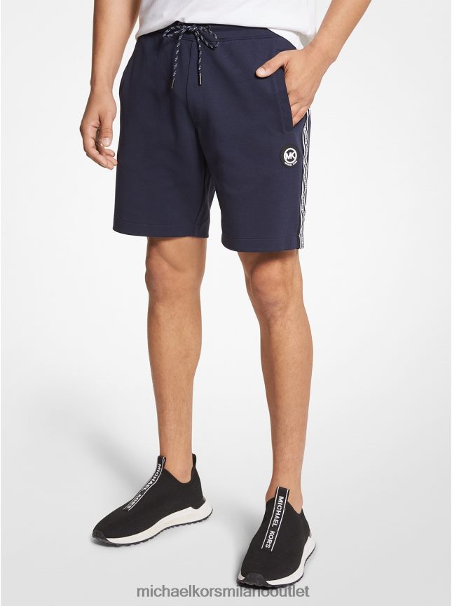 Michael Kors Shorts in misto cotone con fettuccia logata uomini mezzanotte P06L0L3142 vestiario
